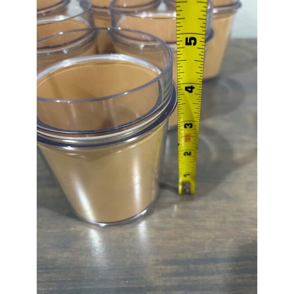 Vintage Set of 6 Thermo-Serv Double Insulated Yellow/Gold Cups Tumblers Made in - Picture 6 of 6